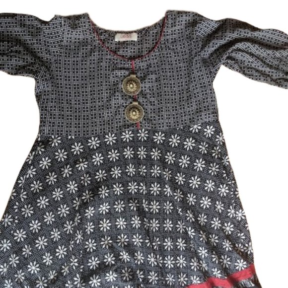 Black, White, Red Authentic Anarkalis Indian Dress Size XL - Picture 3 of 7